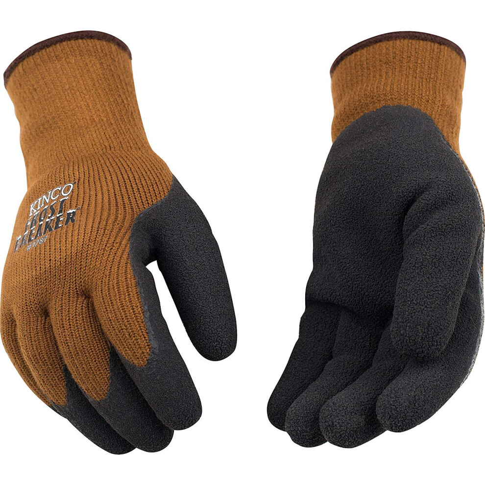 Kinco 1787 Frostbreaker Foam Latex Form Fitting Thermal Gripping Glove Work Medium Brown (Pack of 6 Pairs)