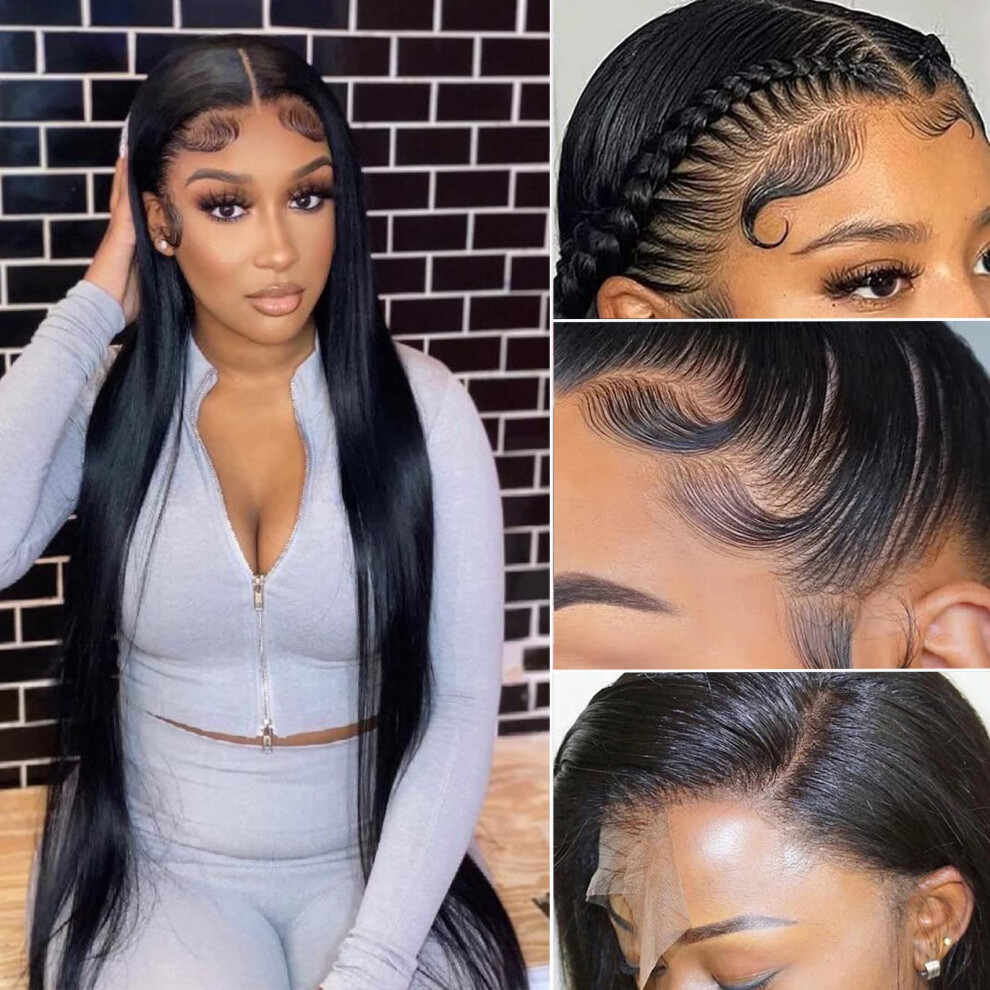 Lipai Hair Unisex Not,Specified Straight Lace Front Wigs Human Hair Pre Plucked 13X4 Hd Transparent Lace Frontal Wigs Human Hair Natural Hairline 220% Density Glueless Bra