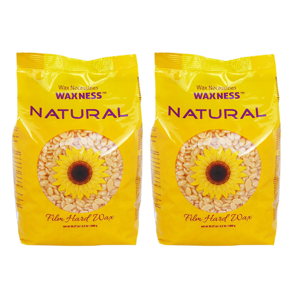 Waxness Wax Necessities Hard Wax Beads Natural 2.2 Lb / 1 Kg Pack Of 2