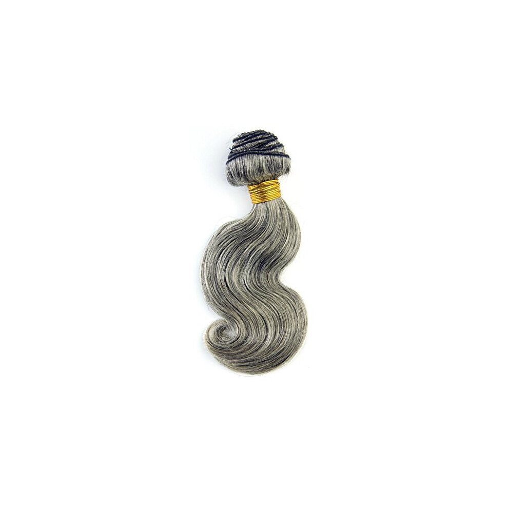 Mme Fenda Unisex Grey Ms Fenda Hair 100% Raw Virgin Malaysian Human Hair Body Wave Style Color 100G(3.5Oz)/Piece/Lot Weaving Wefts(14Inch )
