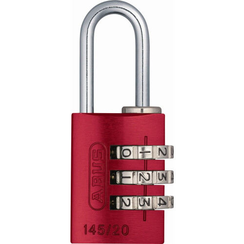 Abus Abus 145/20 C 20 mm Body 3 Dial Resettableblebleble Padlock Red