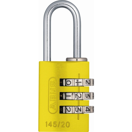 Abus Abus 145/20 C 20mm Body 3 Dial Resetable Combination Padlock Yellow