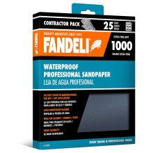 Fandeli | Vandtæt sandpapir | 1000 Grit | 25 ark 9 '' x 11 '' | Til bilpolering af træmøbler slibning og metalslibning | Vandbestandigt