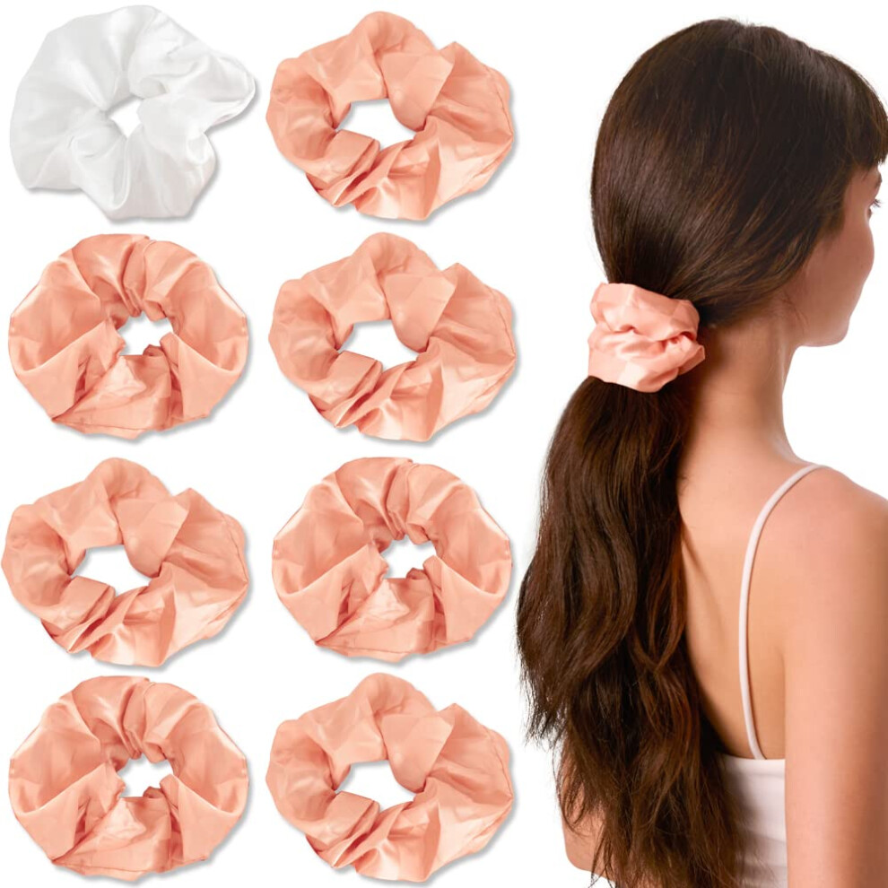Xo, Fetti Peach/White Xo Fetti Bachelorette Party Decorations Satin Hair Tie Checkered Scrunchies - + | Bridal Shower Gift Bridesmaid Favors Bridesmaid Propo