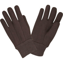 Cordova 1400P katoenen handschoenen standaardgewicht bruin jersey katoen Clute Cut gebreide pols groot 12-pack