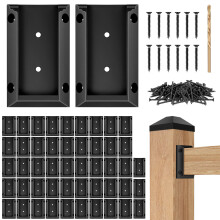 Eapele 60pcs Connettori di staffa di ringhiera del ponte per rasatura 2x4 Legno posteriori posti a binario con viti a 360 pc per ferro rivestito per