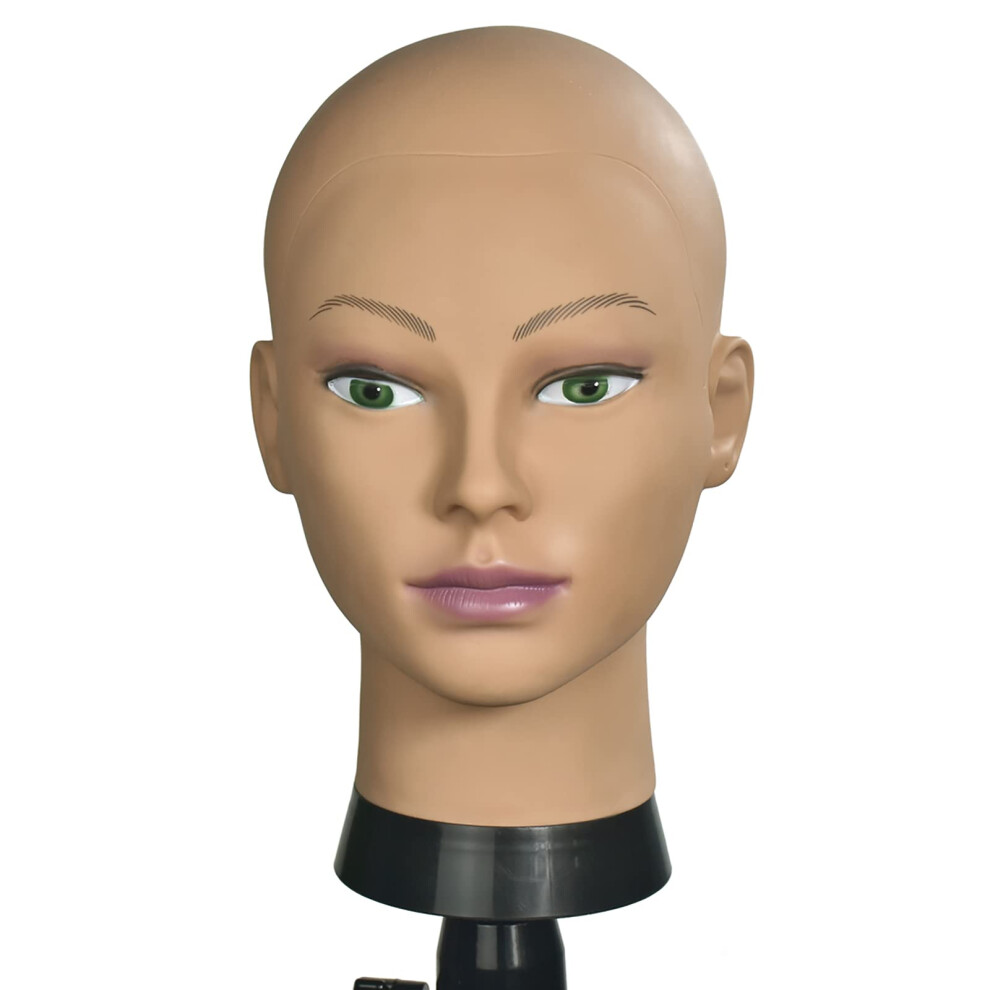 Miaomanzi Unisex Not,Specified Bald Female Training Head Cosmetology Mannequin Head For Wigs Making And Display With Free Clamp
