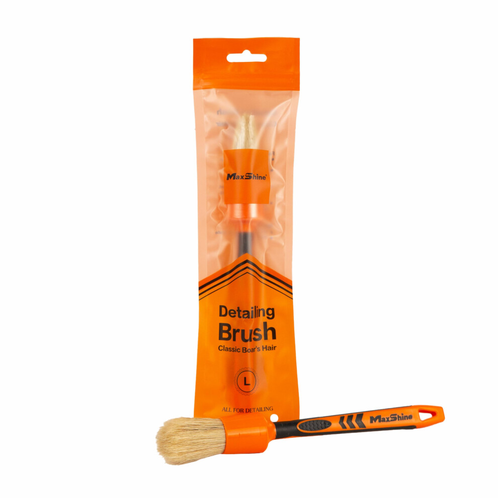 Maxshine Detailing Brush Classic Boar's Hair (Large #14) - Soft Durable High Density Bristles - Professional Detail Brushes For Interior Exterior