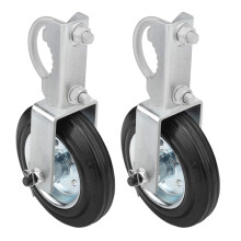 Mofeez Gate Wheel for Metal Swing Gate with 1-5/8"""" Thru 2"""" Gate Frames Gate Support Wheel for Chain Link Fence Black (Set of 2)