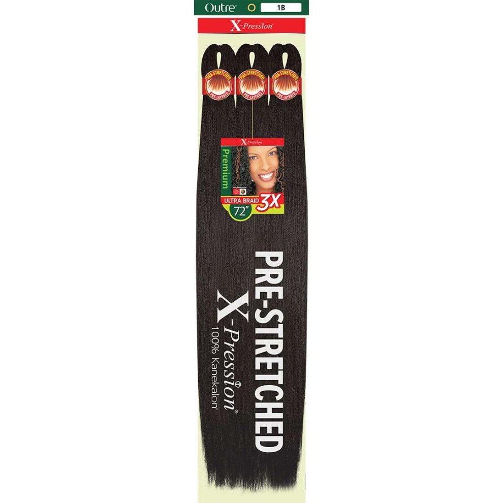 Buiten Unisex [5 Pack Deal] Outre X-Pression Braid-Pre Stretched Braid 72"""" 3X 5 Packs (1B)