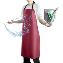 Vammcht Wasserdichter Schürze mit Bequemem Verstellbarem Latz, Gummivinylschürze für Männer, Frauen