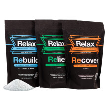 Relax Spa & Bath Sali da bagno aromaterapici Epsom e del Mar Morto per vasca idromassaggio o spa, arricchiti con magnesio, confezione da 3, per t