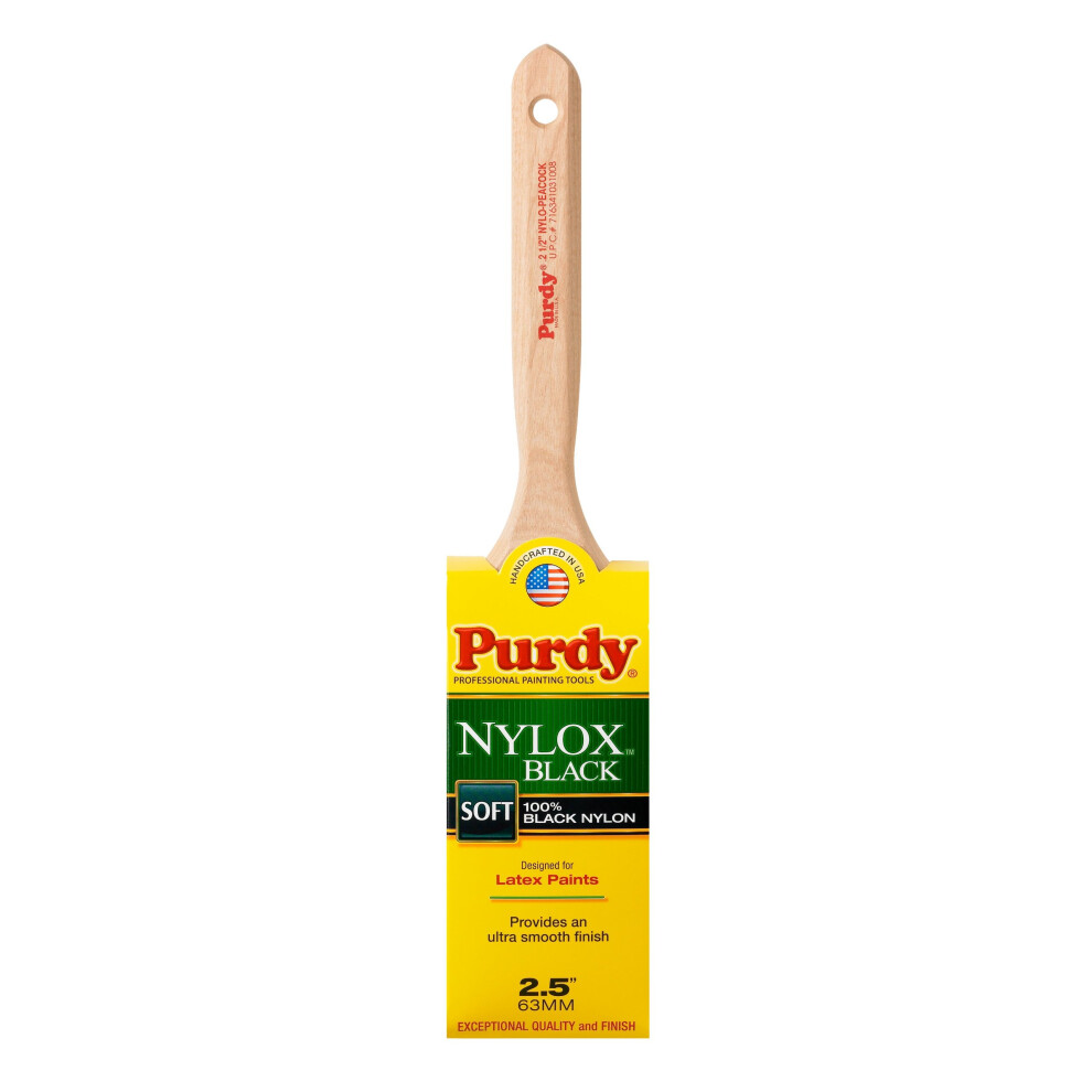 Purdy 144316125 Nylox Black Series Nylo-Peacock Flat Trim Paint Brush  2-1/2 inch
