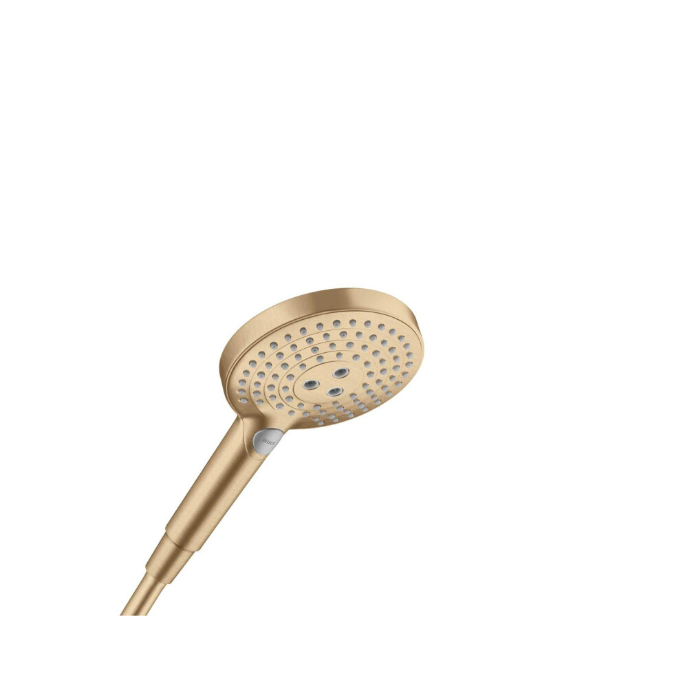 hansgrohe Raindance Select S Low Flow 5-inch Handheld Shower Head Modern 3-Spray PowderRain  Rain  Whirl 26036141 Handshower  1.75 GPM  Brushed Bronze
