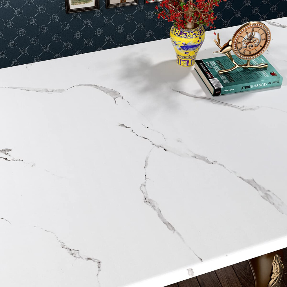 Funstick Matte Marble Contact Paper For Countertops Waterproof White Marble Wallpaper Peel And Stick Countertops For Kitchen Wallpaper Removable Adhes 016071777819