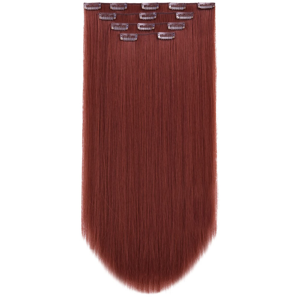 Syxlcygg Auburn Hair Extension 4Pcs Clip Hair Extensions 22"""" Straight Synthetic Hair Piece Women Fluffy&Not Tangled Full Head