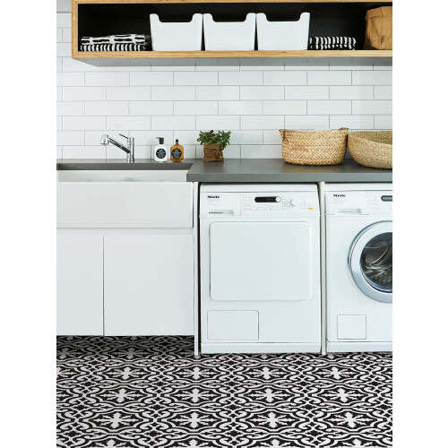 Πλακάκια δαπέδου FloorPops Parma Peel & Stick μαύρα 2