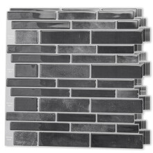 Art3d 10-arks Peel and Stick Backsplash Flise Vinyl Stick On Wall Flise til k?kken Badev?relse Vaskerum Marmor Design 12"""" x 12"""" - Smoky Black