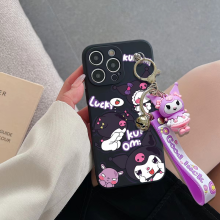 (239, Galaxy A05) Kuromi Pendant Wrist Strap Phone Case For Samsung