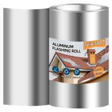 Aluminum Roll Flashing 12'' x 50' Metal Roofing Roll for Roof and Garden Prevents Roofing Stains 0.019-inch/0.3 mm Thickness (26GA) Roof Strip for
