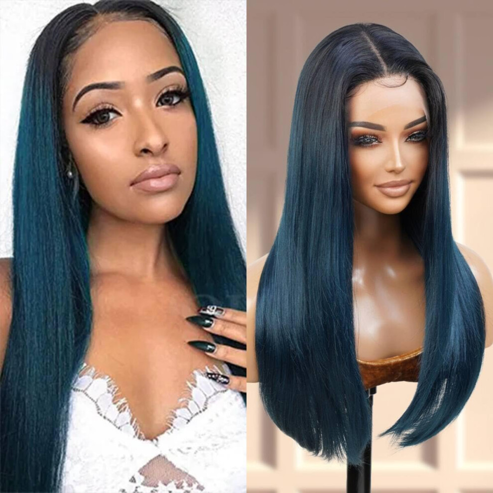 Glam21usa Unisex Hd Lace Front Wig Straight 13X6 Glueless Invisible Transparent Lace Frontal Wigs Preplucked Human Hair & Synthetic Blend Swiss-Lace Curly Lo