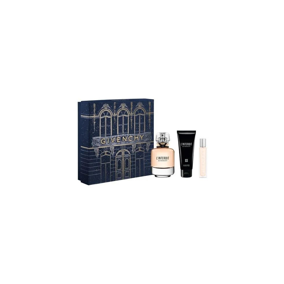 Givenchy L'interdit Eau De Parfum Gift Set (EDP 2.7 fl. oz + Body Lotion 2.5 fl. oz + EDP 0.42 fl. oz)