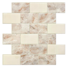 STICKGOO 10 arkin metrolaatat Peel and Stick Backsplash Brown Marble Look Stick on Tiles Kitchen Backsplash (paksumpi muotoilu)