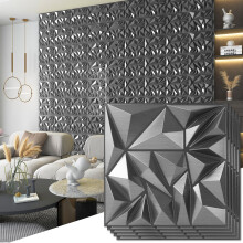 Art3D 33-pack 3D-wandpanelen - diamantgetextureerde panelen voor gaming woonkamer tv-muur - 12 x 12 inch zilver