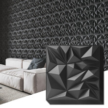 Art3d 33-Pack 3D Wall Panels for Interior Wall Decor Modern Diamond Textured Accent Wall Paneling for Gaming Living Room TV Wall Background 12 x 12