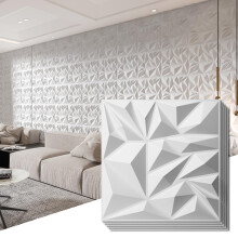 Art3d 33-Pack 3D Wall Panels for Interior Wall Decor  Modern Diamond Textured Accent Wall Paneling for Gaming Living Room TV Wall Background  12 x 12