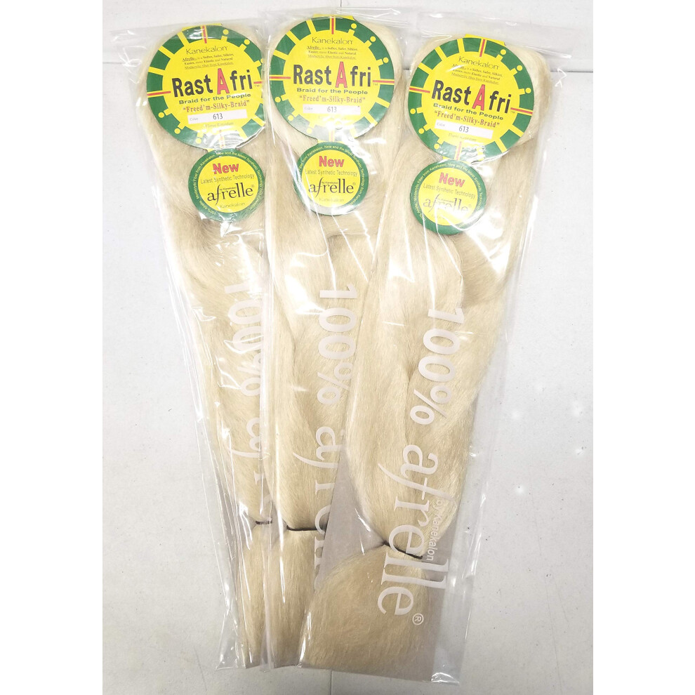 Wuiil Unisex Silver Rasta Fri Braids ( Pack Of 3 ) #613 / Platinum Blonde