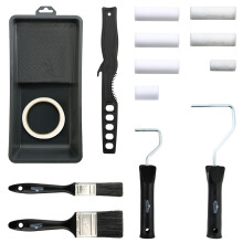 PILOT FISH 14-delige mini-verfrollerset 4-inch verfrollerset met mohair en sponshoezen 2 frames en borstels Thuis schildergereedschap voor doe-het-ze