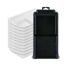 Bates - Rivestimento per vaschetta di vernice da 4 pollici, un vassoio di vernice in plastica con 10 pezzi, rivestimenti per vaschette di vernice