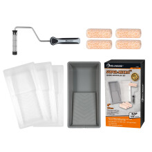 ROLLINGDOG 4 Inch Paint Roller - 4"""" Microfiber Jumbo Mini Paint Roller 3/8 Nap Paint Tray with Disposable Liners