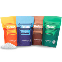 Relax Spa & Bath, Epsom- und Totes-Meer-Salze, Aromatherapie-Badesalz f   r Whirlpool oder Spa, mit Magnesium angereichert, 4er-Pack, Escape Therapy