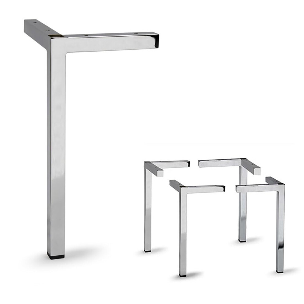Ensemble de 4 pieds de meuble carr   s en m   tal AKB Hardware - Design    l   gant en m   tal, durable et    l   gant (11-3/4""""H Chrome)