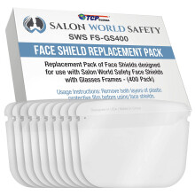 TCP Global Salon World Safety -kasvosuojukset, vain vaihtokasvosuojat (40 kpl, 10 kpl) Silm  lasit, kehykset eiv  t sis  lly hintaan - sopii useimmi