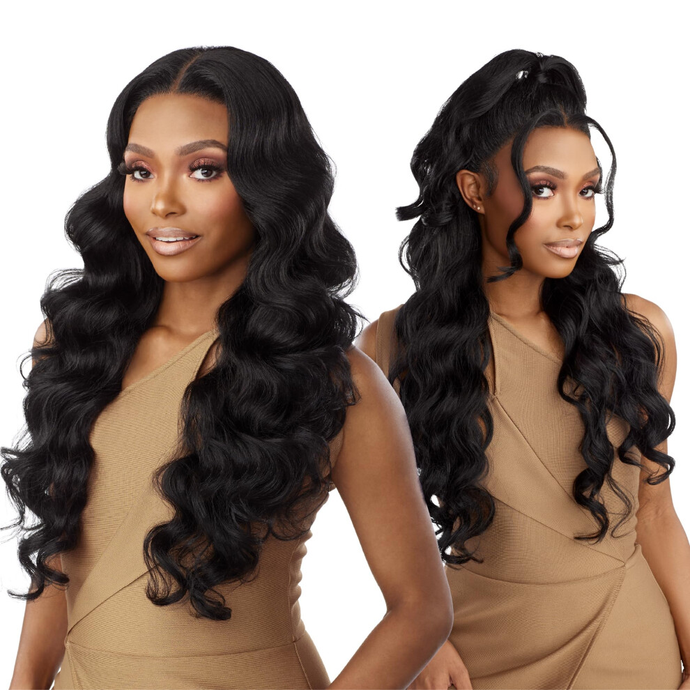 Sensationnel Unisex Brown Butta 360 Lace Wigs - Unit 5 Wider Parting 360 Degree Lace Glueless Synthetic Preplucked Hairline (2 Darkbrown)