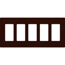 Lutron Claro 5 Gang Dekortor/Rocker Wallplate Fnyes Barna (1 csomag) | CW-5-BR