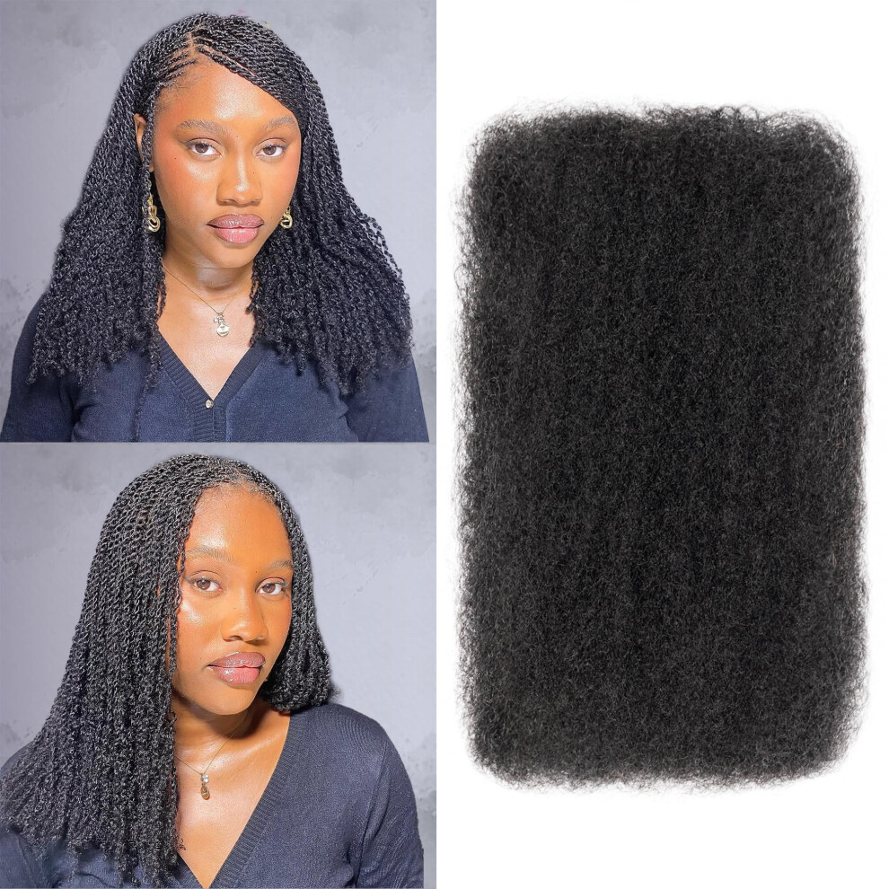 Bll Unisex Afro Kinkys Bulk Human Hair 16 Inch 50G/Pack -100% Real Hair For Twist Braiding Repair Locs Dreadlock Extensions Afro Kinky Curly Bulk Crochet