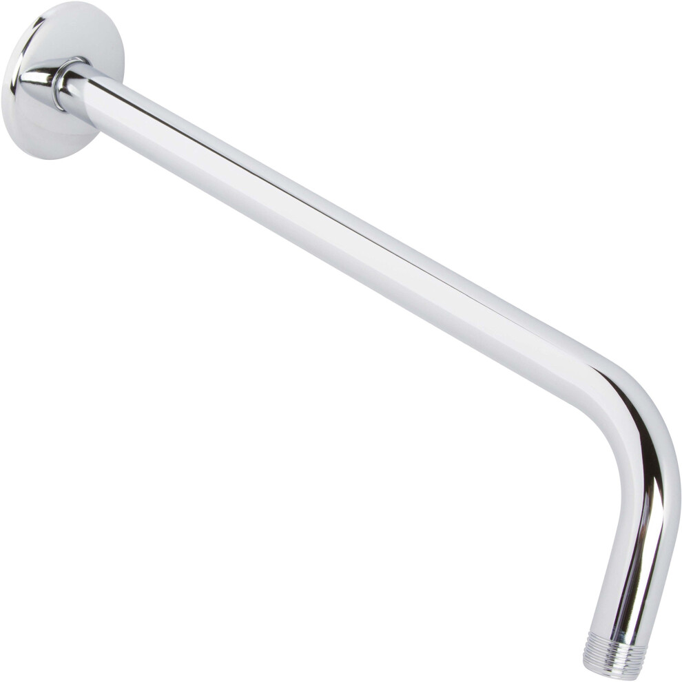 12 Inch Shower Arm And Flange - Solid Stainless Steel Wall-Mounted For Fixed Shower Head & Rain Showerhead - Aqua Elegante - Chrome 641361824036