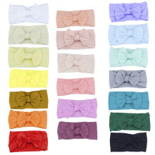 GTTUKK 20PCS Baby Soft Nylon Headbands Hairbands With Hair Bows,Elastics Head Wrap Hair Accessories for Newborn Baby Girls Infant Toddlers Kids (ONE S