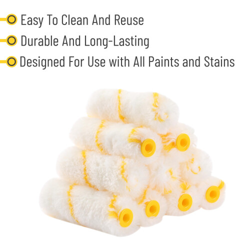Bates- Paint Rollers 4 inch Paint Roller with 20 Covers Small Paint Roller Paint Roller Covers Mini Paint Roller Paint Roller 4 Inch Mini Rolle 2