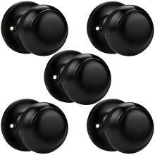 Probrico Black Flat Ball Half-Dummy Door Knobs Handleset - Left/Right Handed - 5 Pack - DL609BKDM-5@#Pack