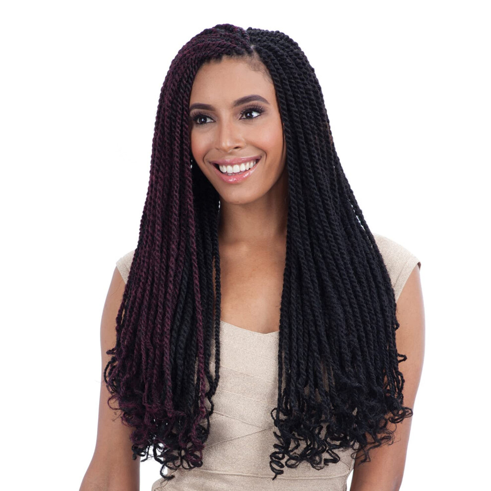 Motown Tress Unisex Freetress Equal Synthetic Hair Braids Double Strand Style Cuban Twist Braid 24"""" (Ot530)