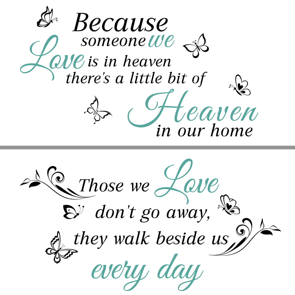Sinekong Quotes Saying Wall Decals Because Someone We Love Is In Heaven Decal Peel And Stick Lettering Words Wall Stickers Memory Wall Decals Vinyl Inspiration