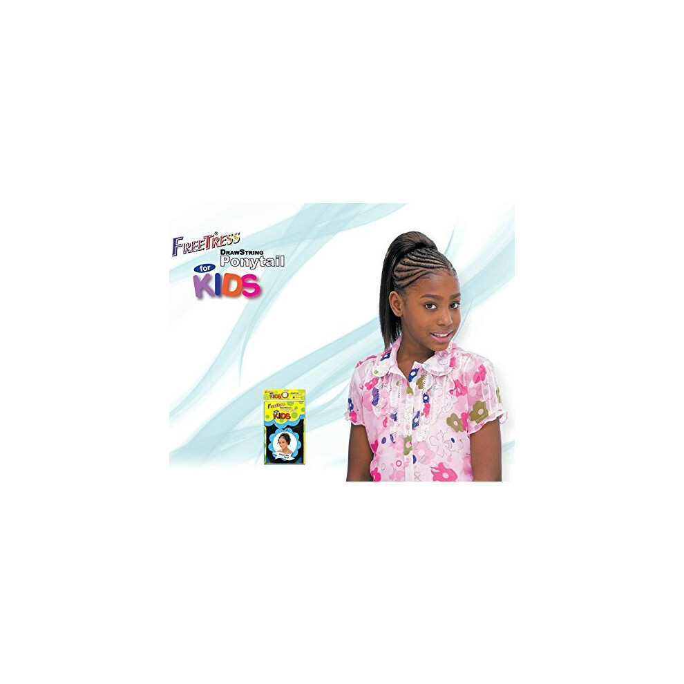 Freetress Braids Yaky Straight 10'' - Shake N Go Drawstring Ponytail For Kids #2 Dark Brown