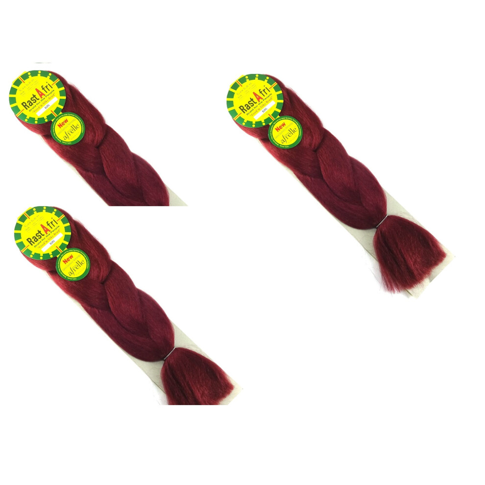 Nicki Minaj Unisex Red Rasta Fri Braids (3 Piece Pack) (Burgundy)