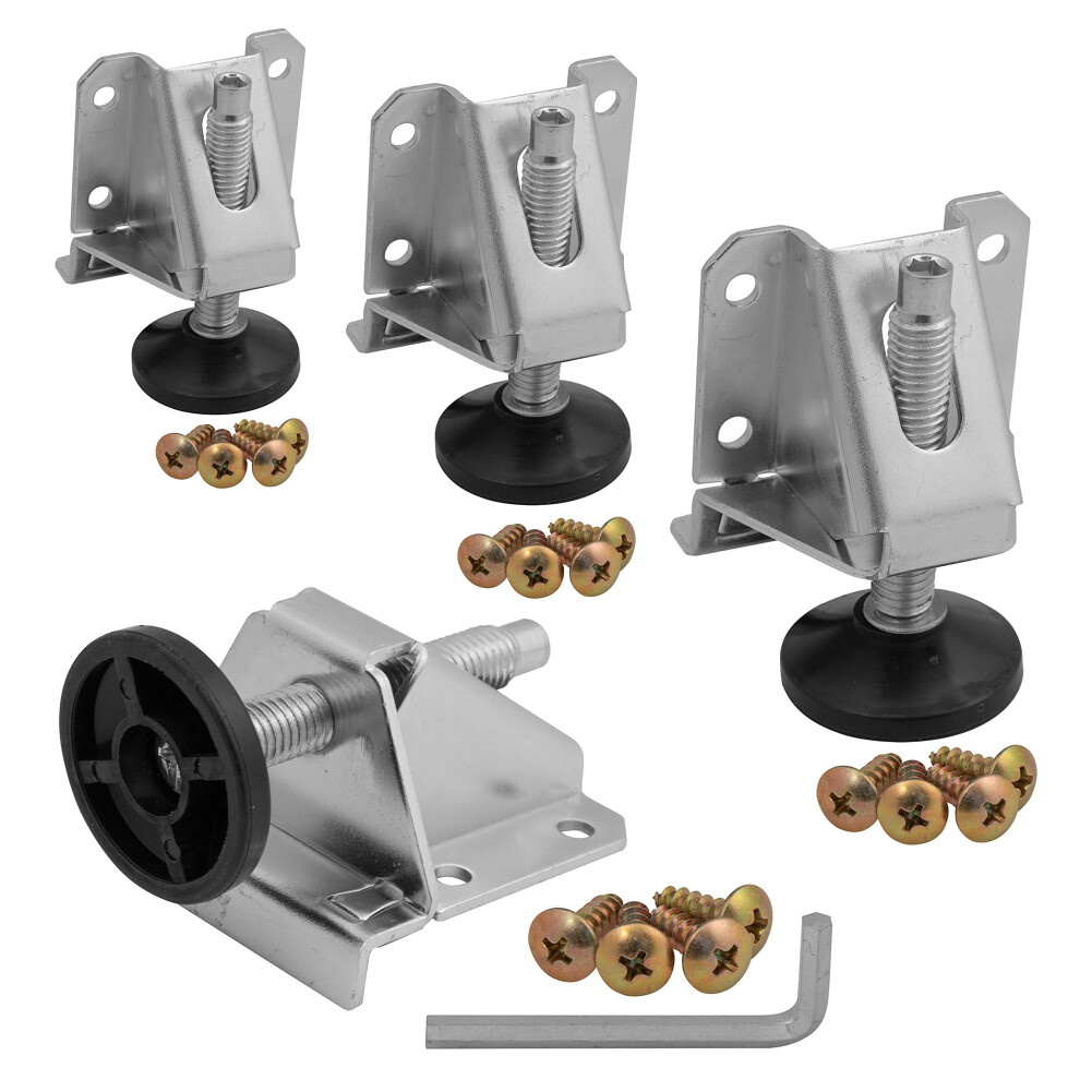 Fulton Side Mount Heavy Duty Steel Furniture Leg Leveling Feet  Adjustable Height with Round Foot Ideal for Desks Tables Shelving Units Shop Cabinets