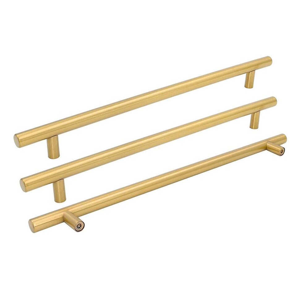 Goldenwarm 15Pcs Brushed Brass Cabinet Cupboard Drawer Door Handle Pull Knob Ls201gd256 For Furniture Kitchen Hardware 10In Hole Center 12-3/5In Overa 718924620142